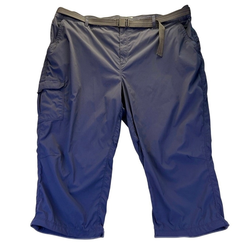 LL Bean Women's 2X Plus Tropic Wear Cropped Cargo Hiking Pants Removable Belt